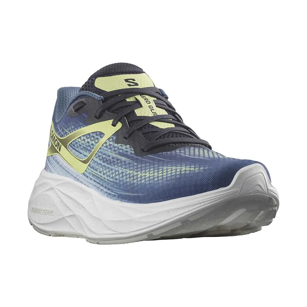 Salomon Men's Aero Glide Running Shoe- Blue Ashes/Dark Sapphire/Sunny Lime- Regular (D) - Image 2