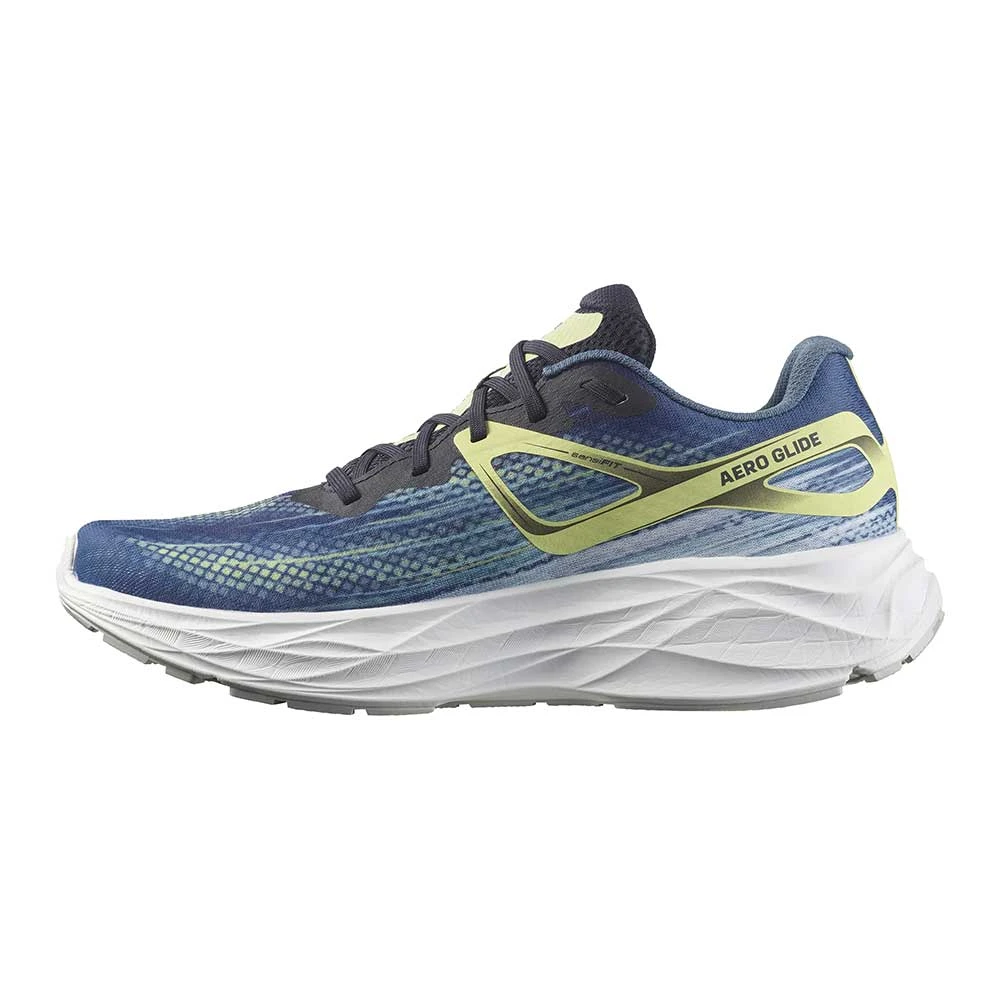 Salomon Men's Aero Glide Running Shoe- Blue Ashes/Dark Sapphire/Sunny Lime- Regular (D) - Image 3