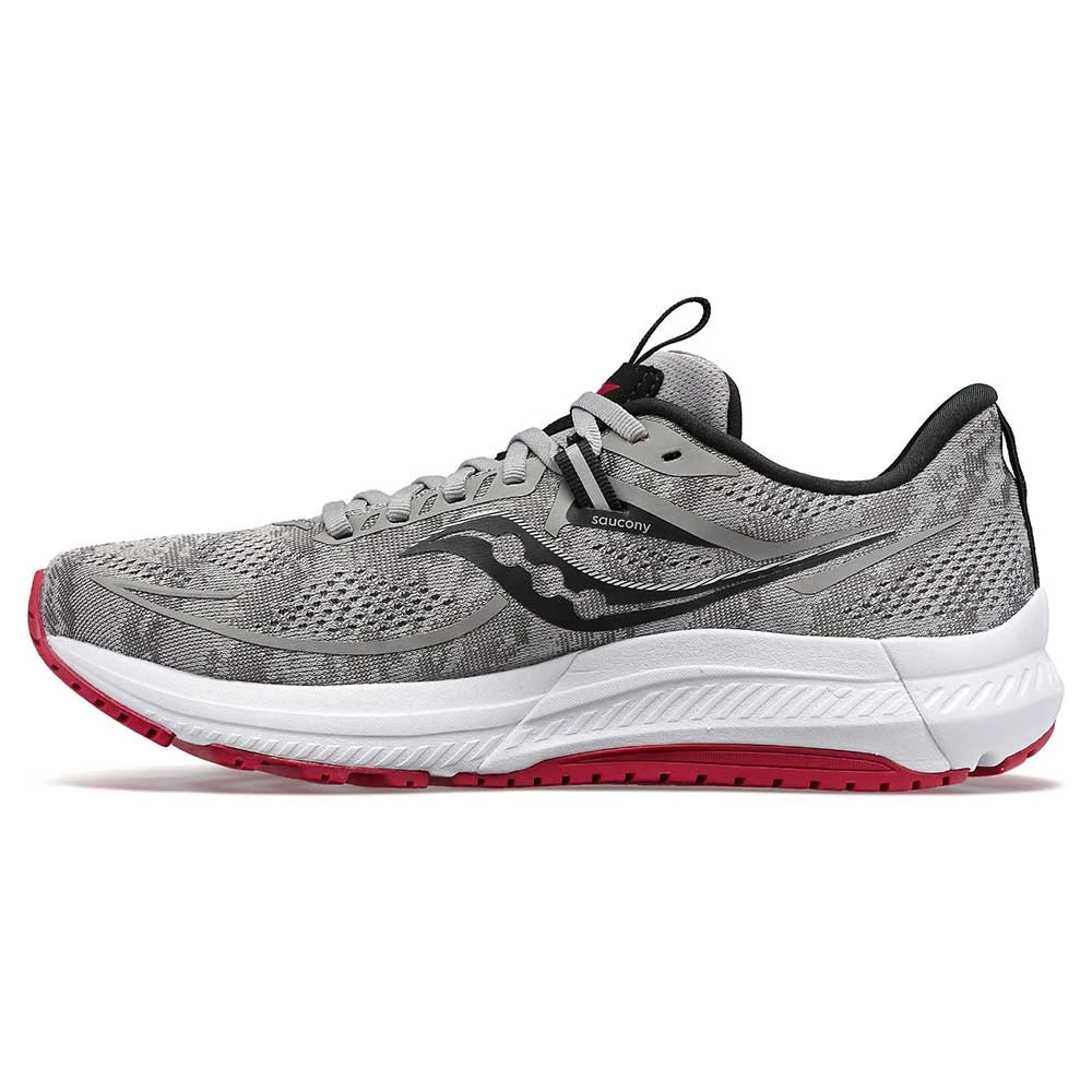 Saucony Men's Omni 21 Running Shoe - Alloy/Garnet- Wide (2E) - Image 3