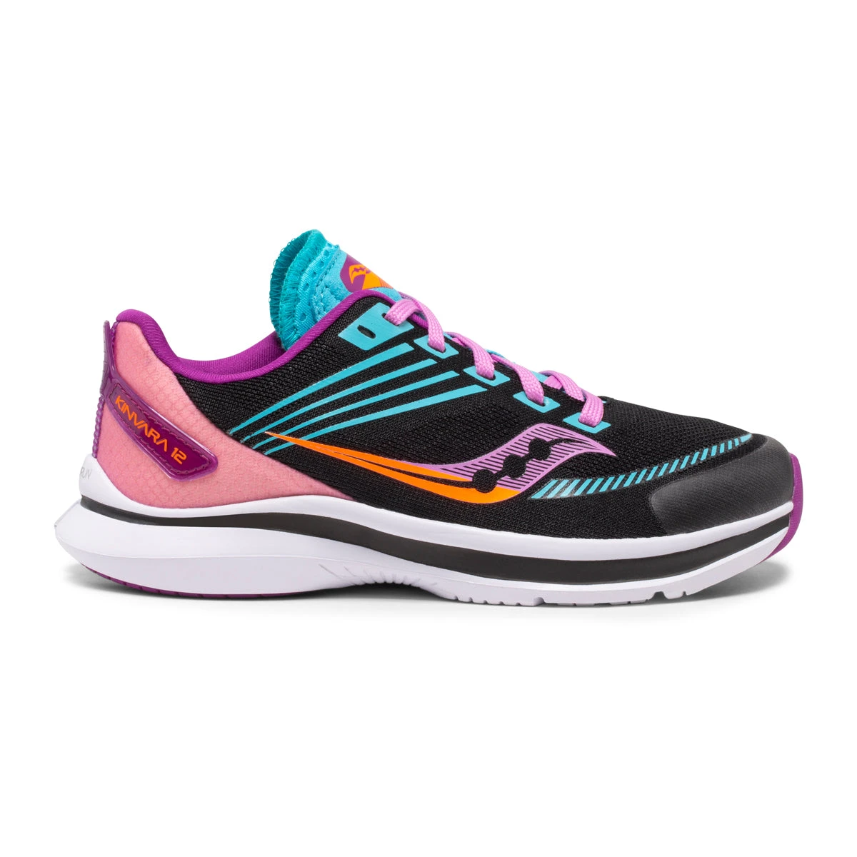 Saucony Youth Kinvara 12 Running Shoe - Black/Pink